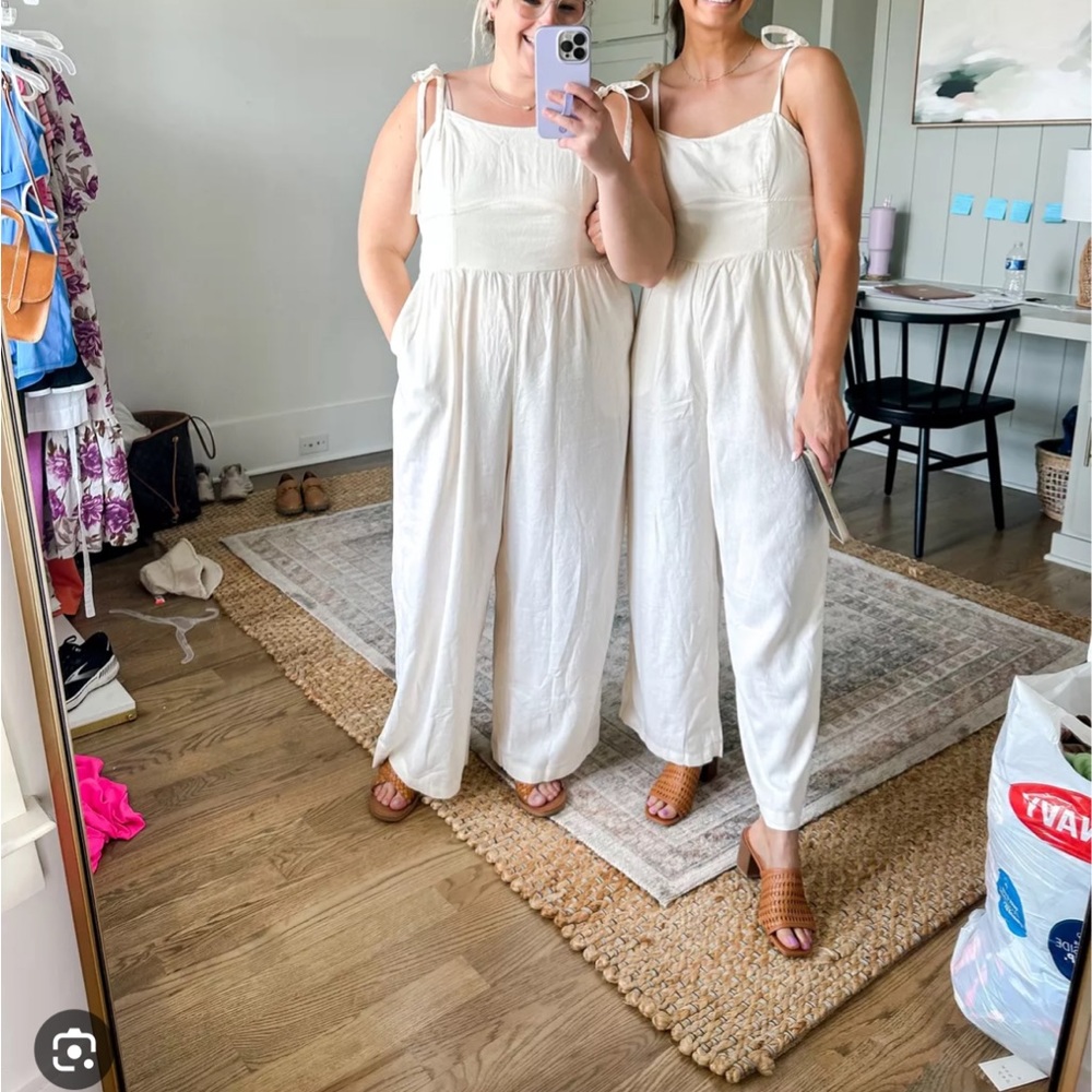 Linen cream jumpsuit
